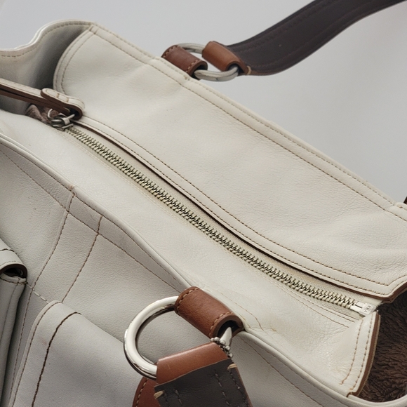 Coach 2007 White Leather Soho Satchel Tote Bag Purse 6468 Shopper Neutrals - Picture 10 of 16